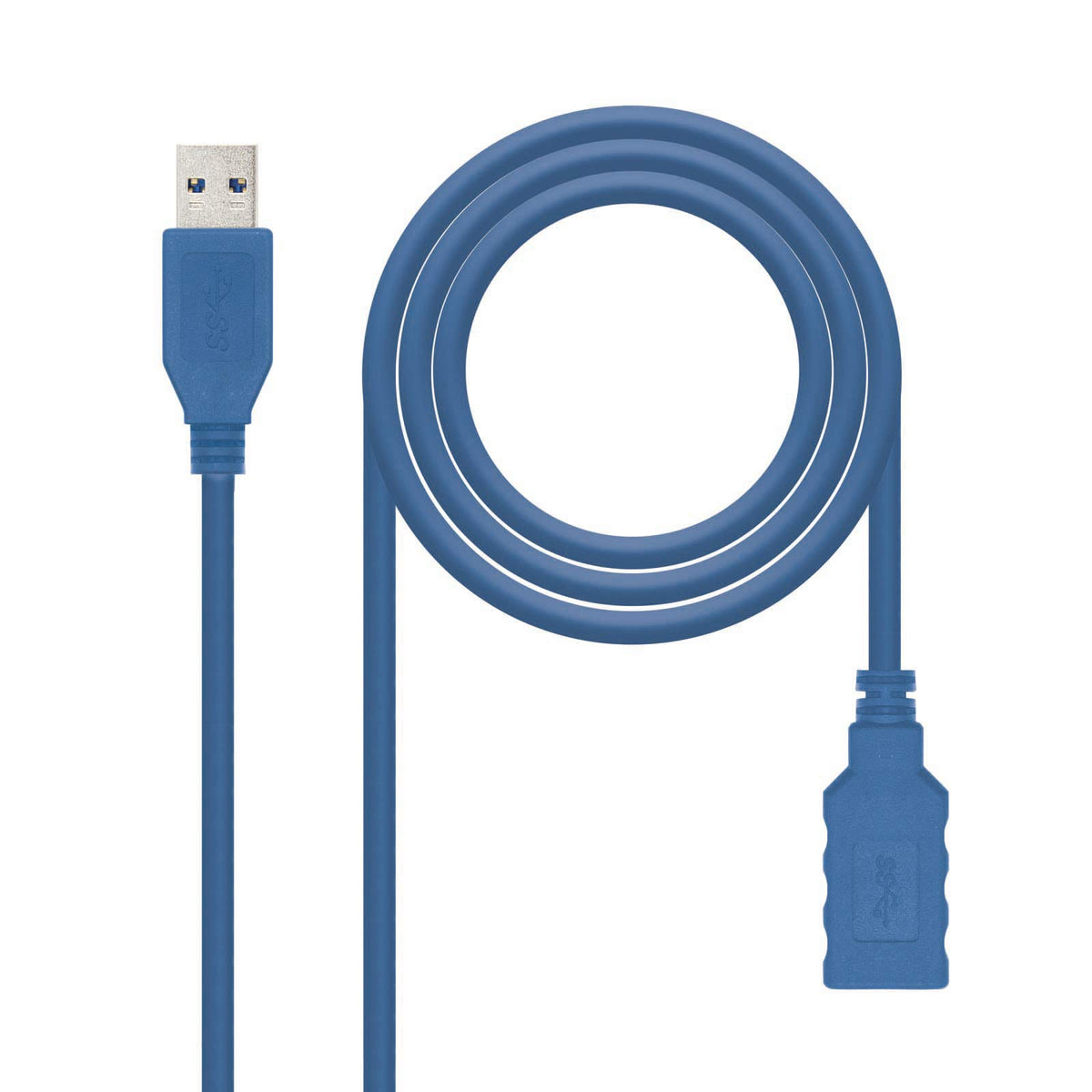 Cable Alargador USB 3.0 Nanocable 10.01.0901/ USB Macho - USB Hembra/ 1m/ Azul