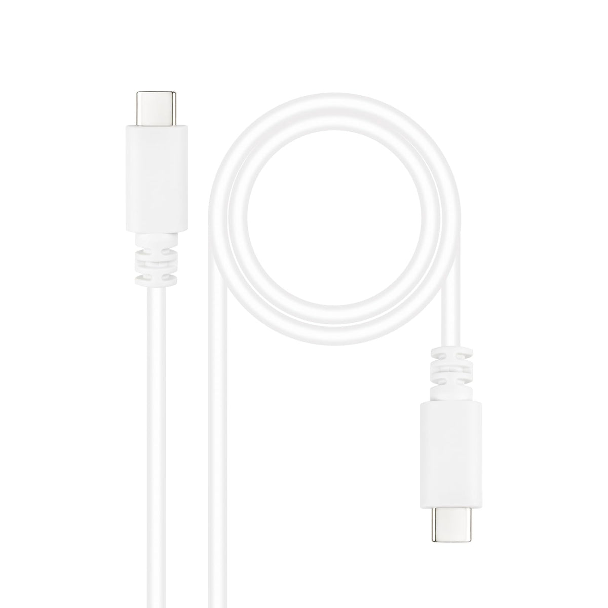 Cable USB 2.0 Tipo-C Nanocable 10.01.2301-W/ USB Tipo-C Macho - USB Tipo-C Macho/ 480Mbps/ 1m/ Blanco