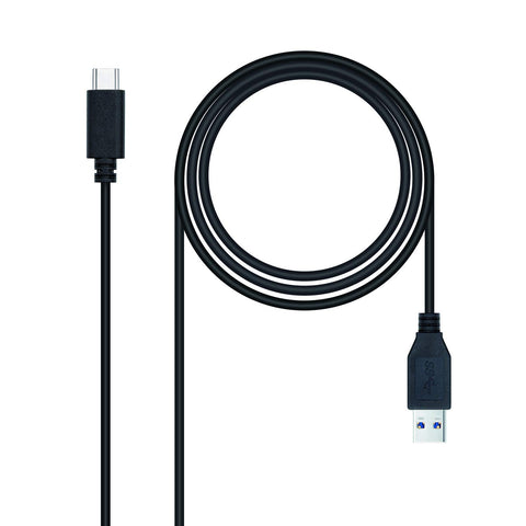 Cable USB 3.1 Tipo-C Nanocable 10.01.4001-L150/ USB Tipo-C Macho - USB Macho/ 1.5m/ Negro