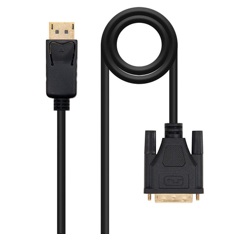 Cable Conversor Nanocable 10.15.4502/ DisplayPort Macho - DVI Macho/ 2m/ Negro