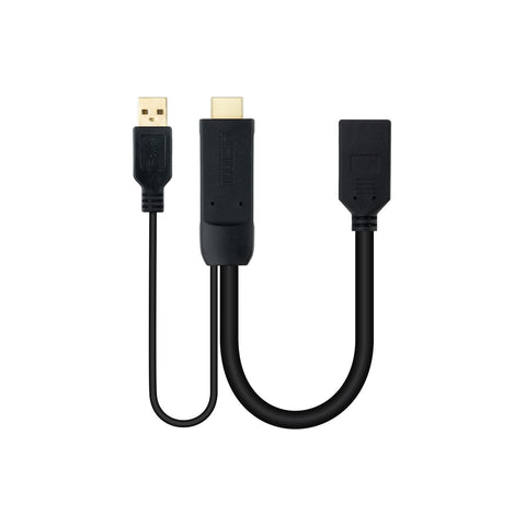 Cable Conversor Nanocable 10.16.0205/ HDMI Macho - DisplayPort Hembra/ 20cm/ Negro