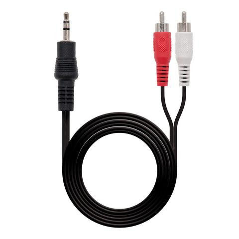 Cable Estéreo Nanocable 10.24.0310/ Jack 3.5 Macho - 2x RCA Macho/ 10m/ Negro