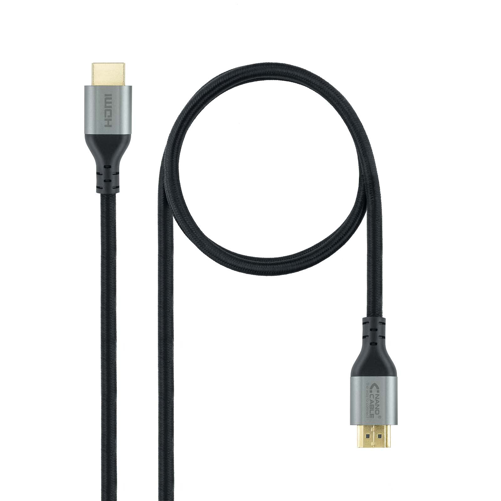 Cable HDMI 2.1 8K Nanocable 10.15.8102/ HDMI Macho - HDMI Macho/ 2m/ Certificado/ Negro