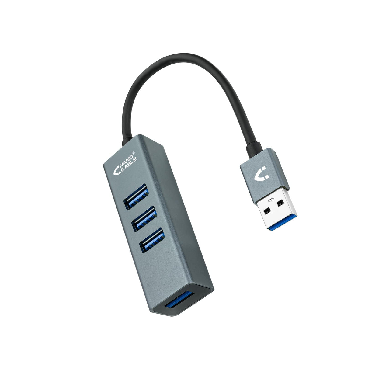 Hub USB 3.0 Nanocable 10.16.4402/ 4xUSB/ Gris