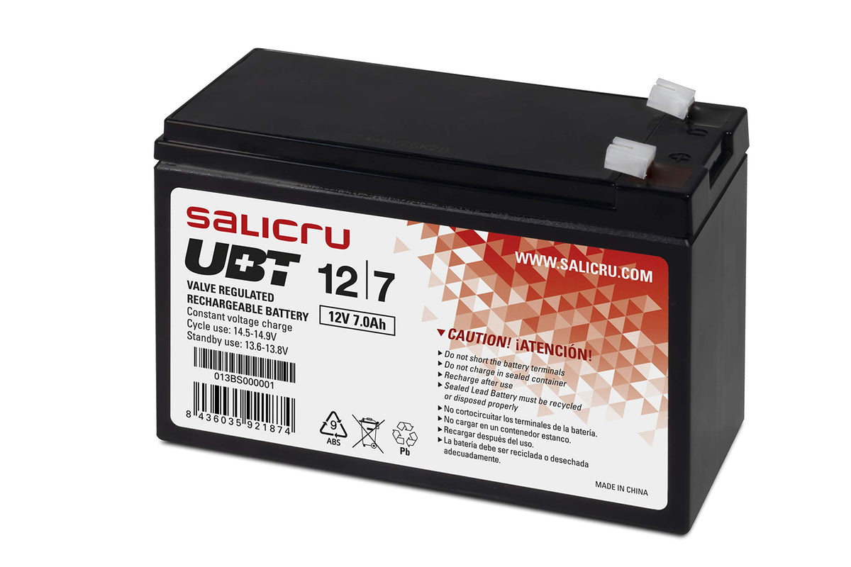 Batería Salicru UBT 12/7 V2 compatible con SAI Salicru según especificaciones