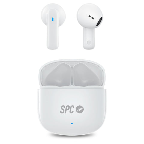 Auriculares Bluetooth SPC Zion 2 Play con estuche de carga/ Autonomía 7h/ Stick Corto 30mm/ Blancos