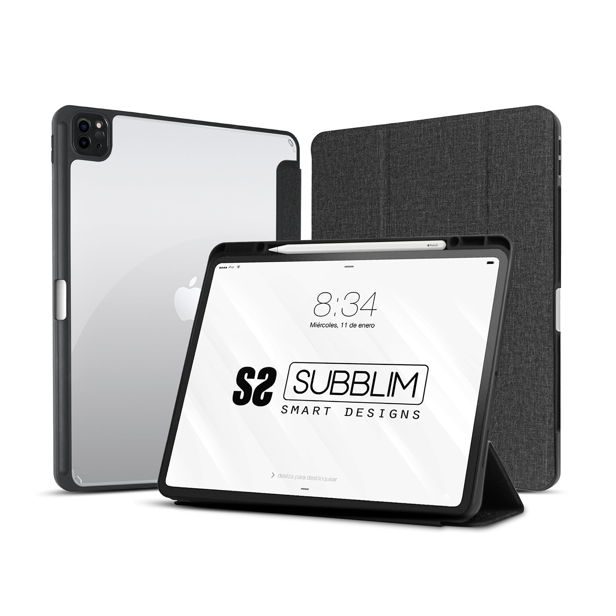 Funda Subblim Clear Shock Case para iPad Pro 12.9' 2022-21-20/ Negra