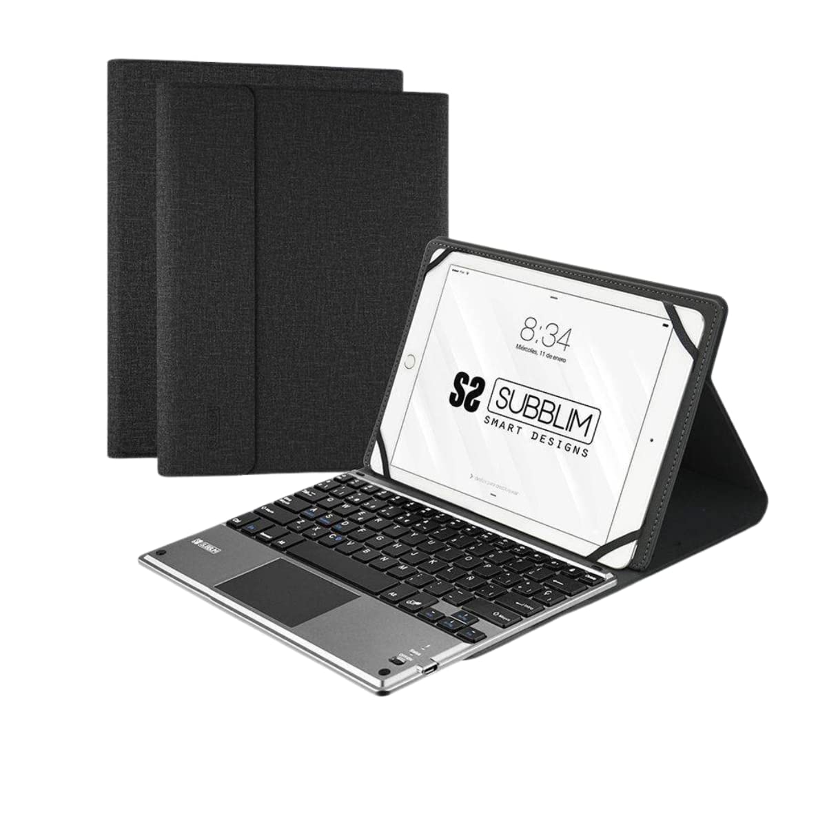 Funda con Teclado Subblim Keytab Pro Bluetooth Touchpad para Tablets de 10.1'-10.8'/ Negra