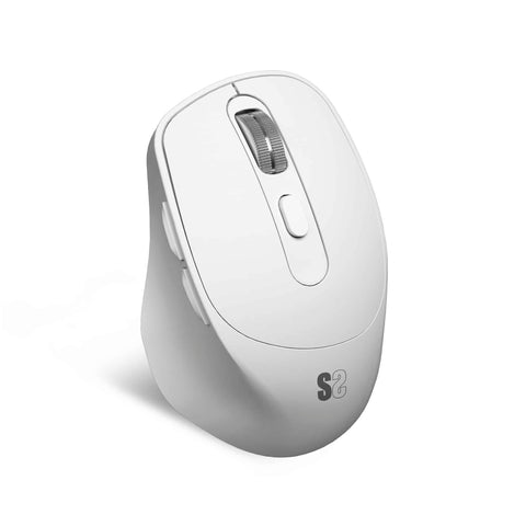 Ratón Ergonómico Inalámbrico por Bluetooth/ 2.4GHz Subblim Comfort Ergo Dual Battery/ Batería recargable/ Hasta 2400 DPI/ Blanco