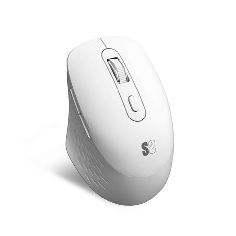 Ratón Ergonómico Inalámbrico por Bluetooth/ 2.4GHz Subblim Curve Ergo Dual Battery/ Batería recargable/ Hasta 1600 DPI/ Blanco