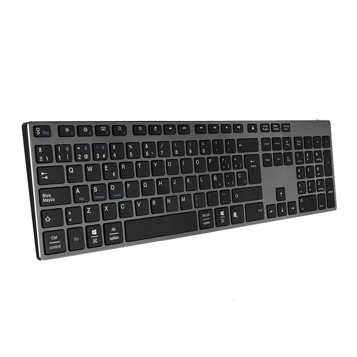 Teclado Inalámbrico por Bluetooth Subblim 3ADE301 Advance Extended/ Gris