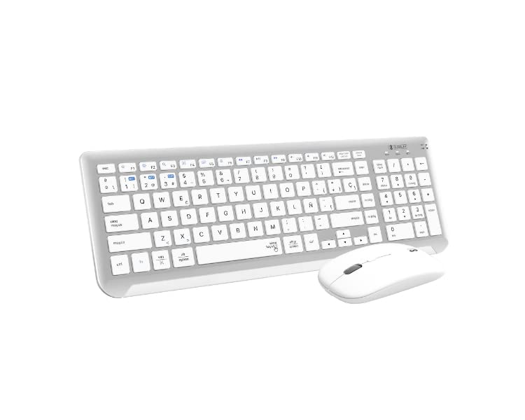 Teclado y Ratón Inalámbrico Subblim Combo Dual Prestige Extendido/ Blanco y Plata