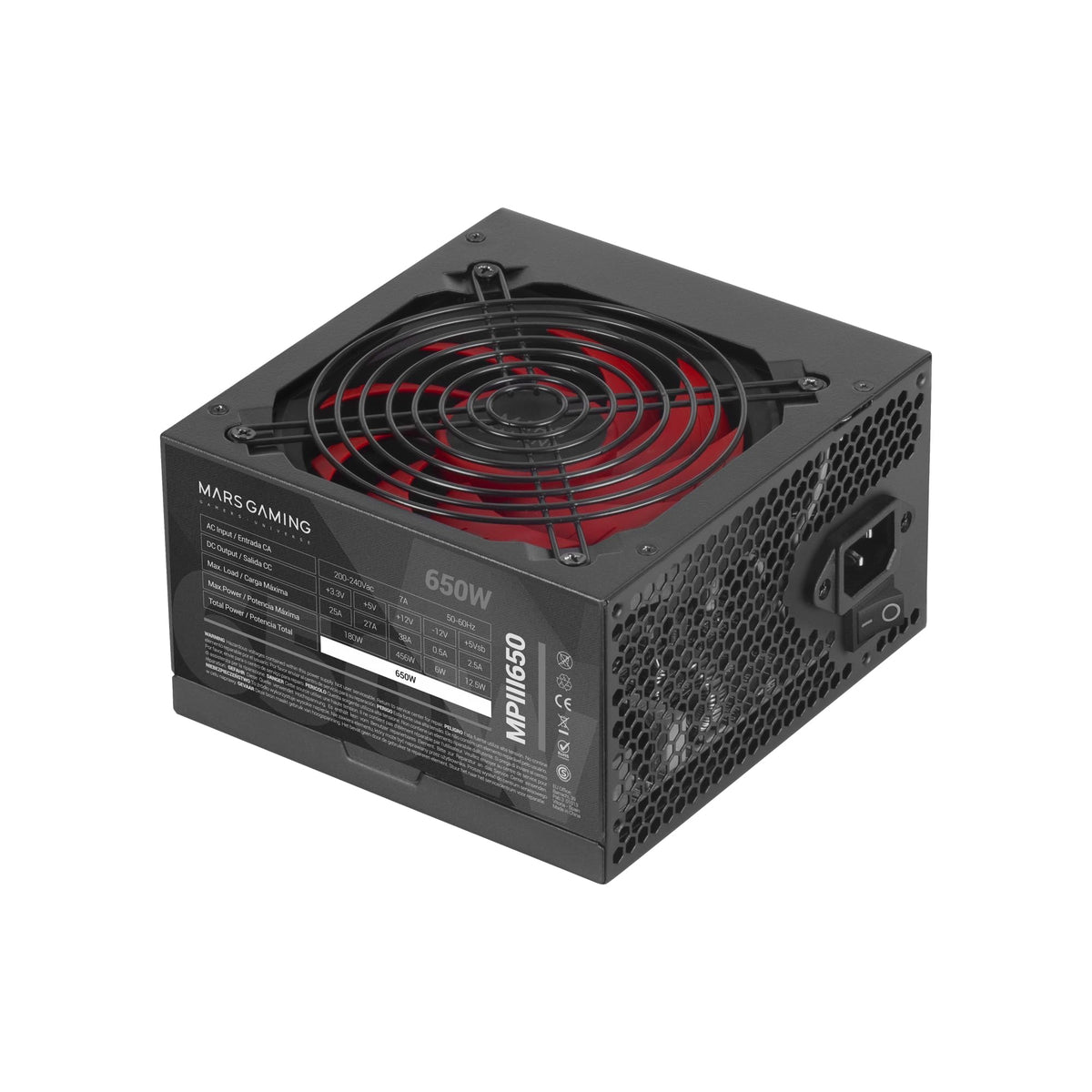 Fuente de Alimentación Mars Gaming MPIII650/ 650W/ Ventilador 12cm