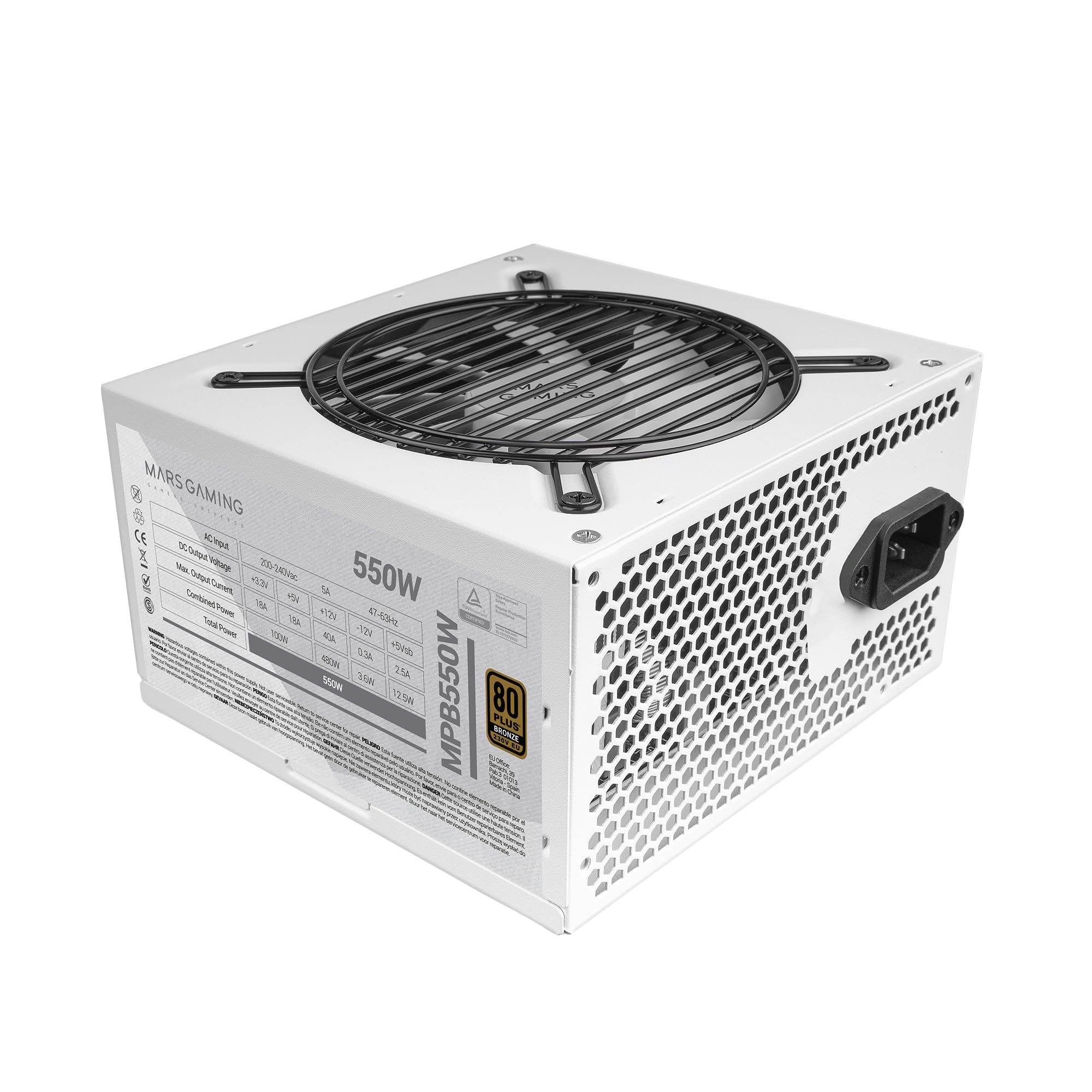 Fuente de Alimentación Mars Gaming MPB550/ 550W/ Ventilador 12cm/ 80 Plus Bronze