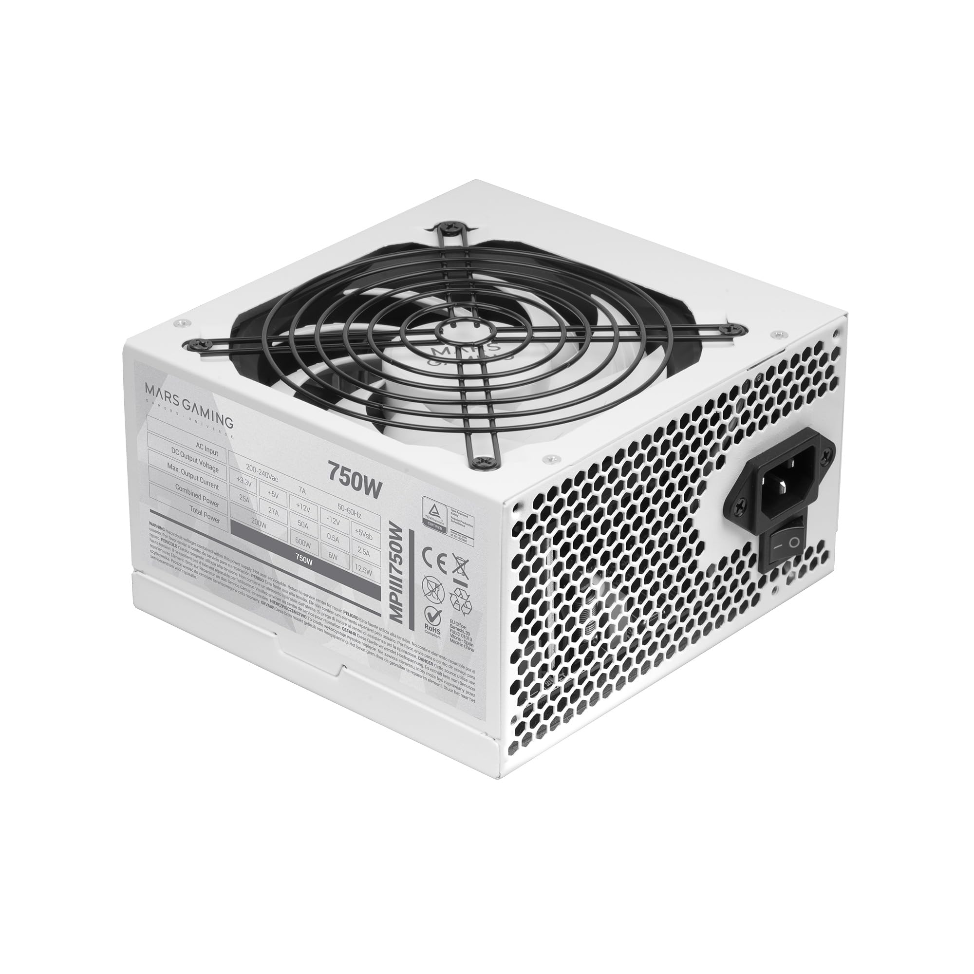 Fuente de Alimentación Mars Gaming MPIII750W/ 750W/ Ventilador 12cm