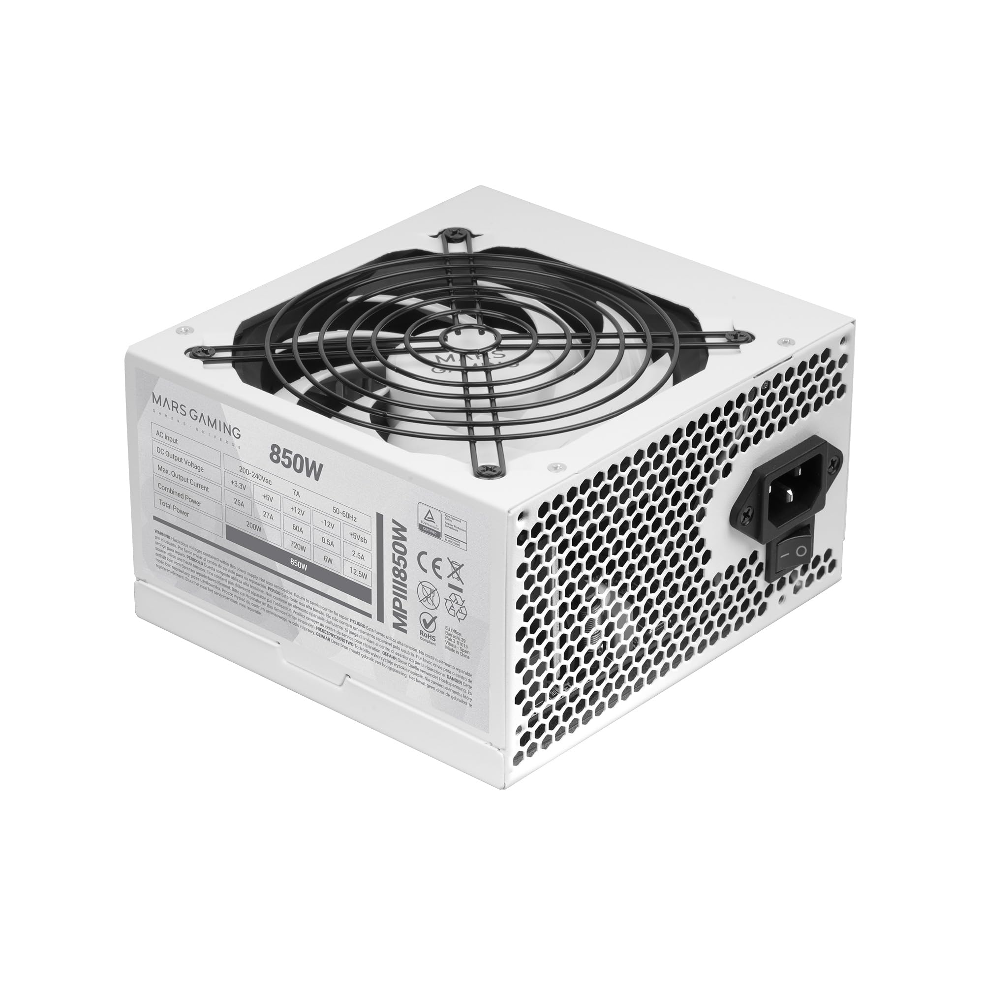 Fuente de Alimentación Mars Gaming MPIII850W/ 850W/ Ventilador 12cm