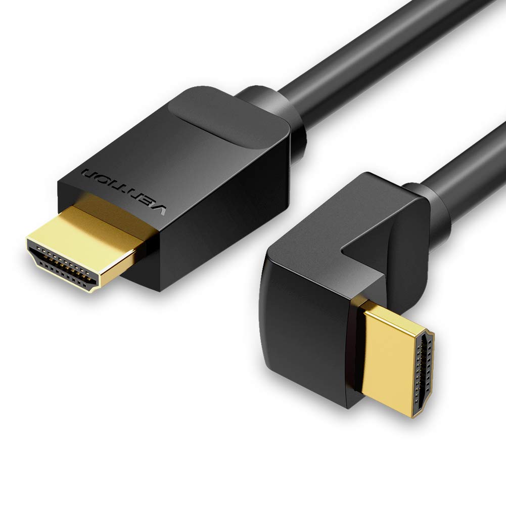 Cable HDMI 2.0 4K Acodado 90º Vention AARBH/ HDMI Macho - HDMI Macho/ 2m/ Negro