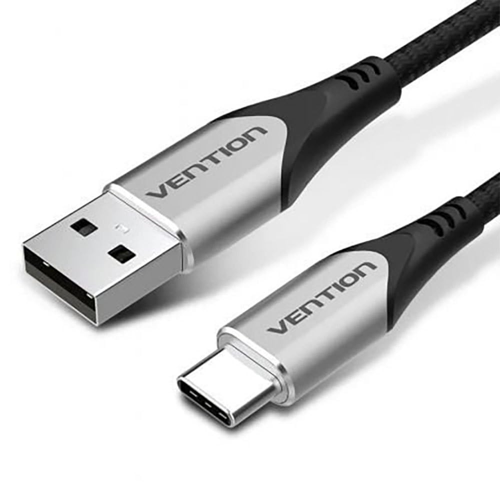 Cable USB 2.0 Tipo-C Vention CODHD/ USB Tipo-C Macho - USB Macho/ Hasta 60W/ 480Mbps/ 50cm/ Gris