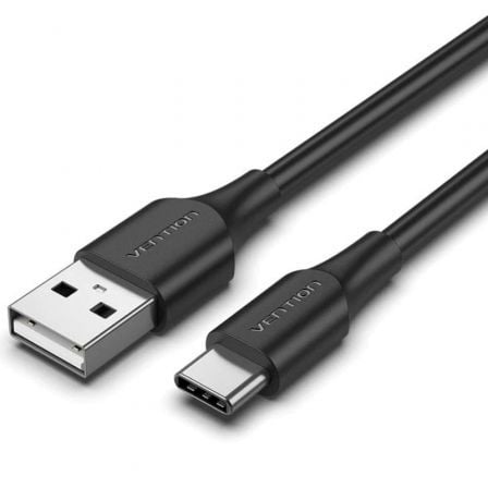 Cable USB Tipo-C Vention CTHBC/ USB Tipo-C Macho - USB Macho/ Hasta 60W/ 480Mbps/ 25cm/ Negro