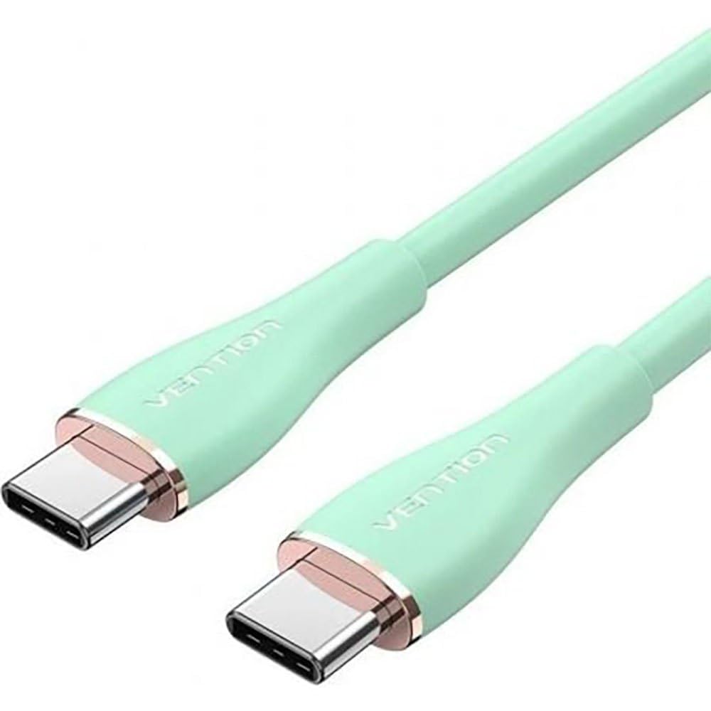 Cable USB 2.0 Tipo-C Vention TAWGH/ USB Tipo-C Macho - USB Tipo-C Macho/ Hasta 100W/ 480Mbps/ 2m/ Verde