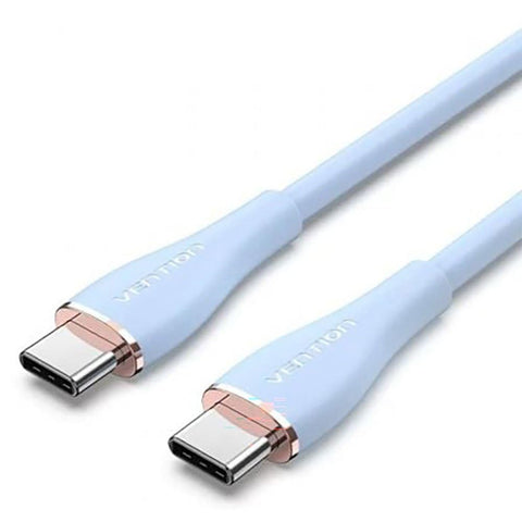 Cable USB 2.0 Tipo-C Vention TAWSF/ USB Tipo-C Macho - USB Tipo-C Macho/ Hasta 100W/ 480Mbps/ 1m/ Azul