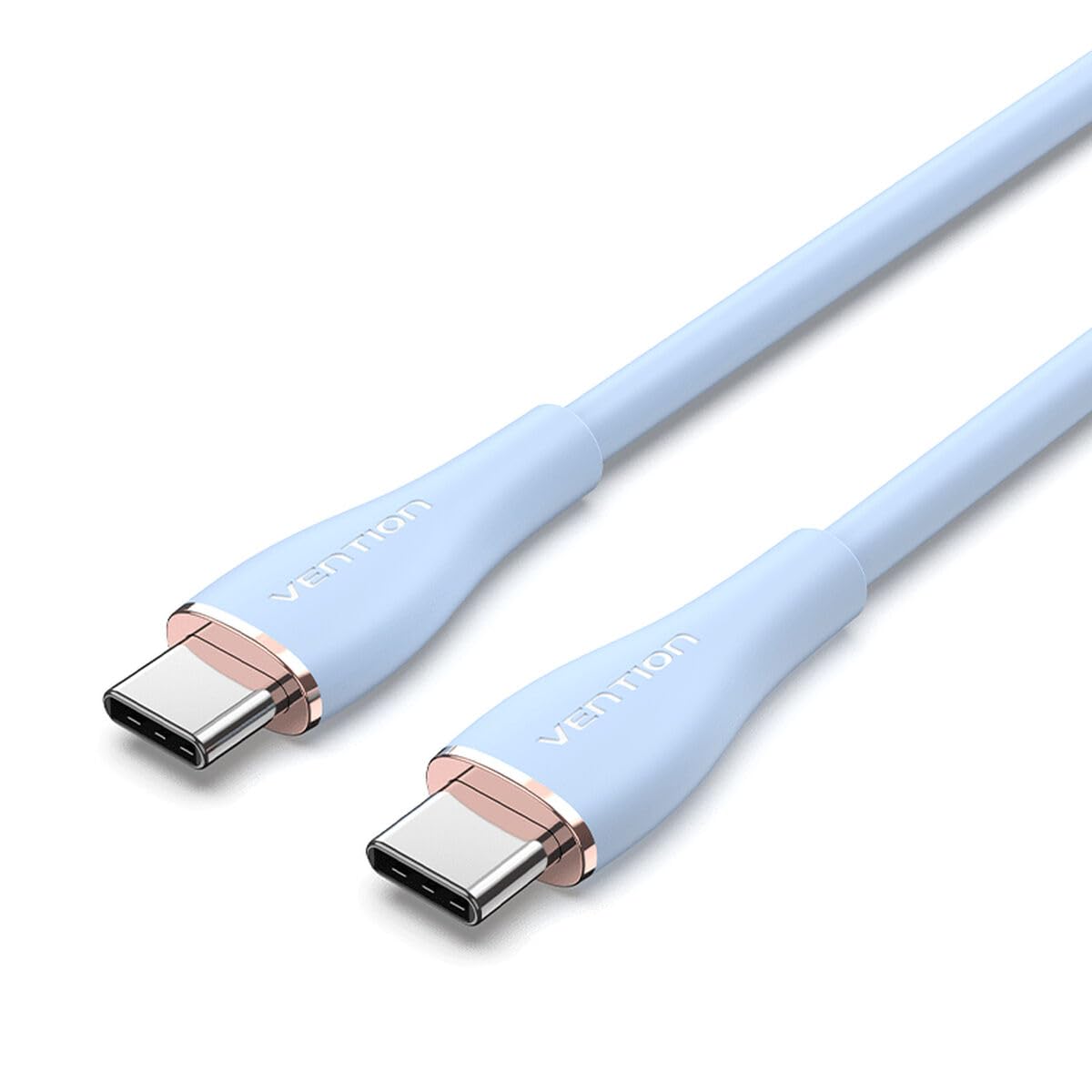 Cable USB 2.0 Tipo-C Vention TAWSG/ USB Tipo-C Macho - USB Tipo-C Macho/ Hasta 100W/ 480Mbps/ 1.5m/ Azul