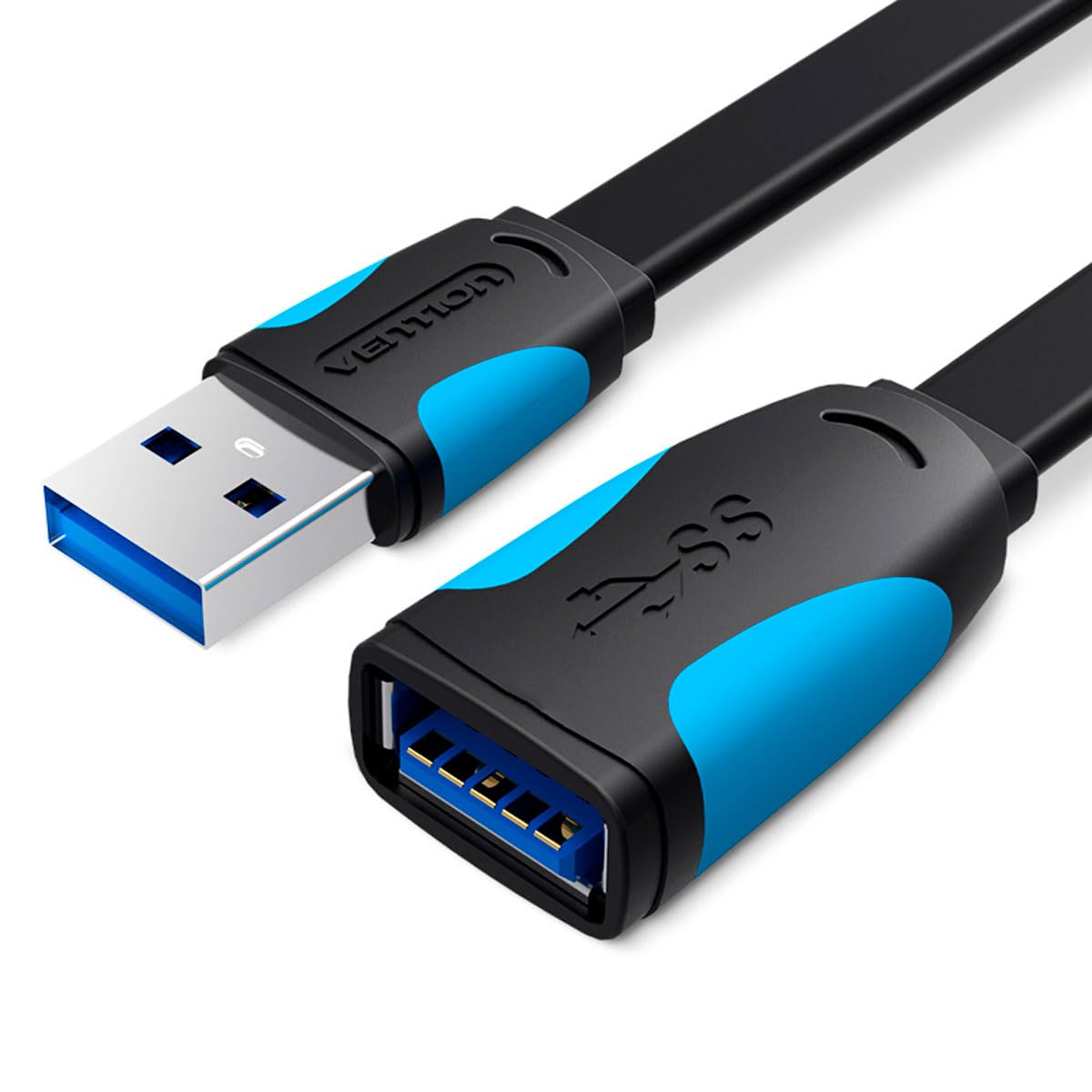 Cable Alargador USB 3.0 Vention VAS-A13-B050/ USB Macho - USB Hembra/ 5Gbps/ 50cm/ Negro y Azul