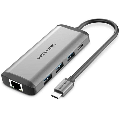 Docking USB Tipo-C Vention CNDHB/ 1xHDMI/ 3xUSB/ 1xUSB Tipo-C PD/ 1xRJ45/ 1xLector tarjetas/ Gris