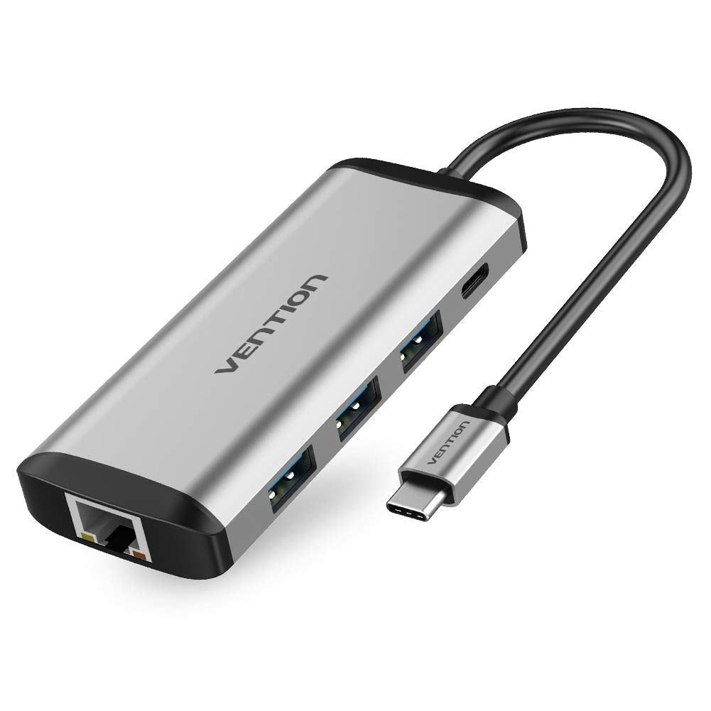 Docking USB Tipo-C Vention THAHB/ 1xHDMI/ 3xUSB/ 1xUSB Tipo-C PD/ 1xRJ45/ 1xLector tarjetas/ 1xAudio/ Gris