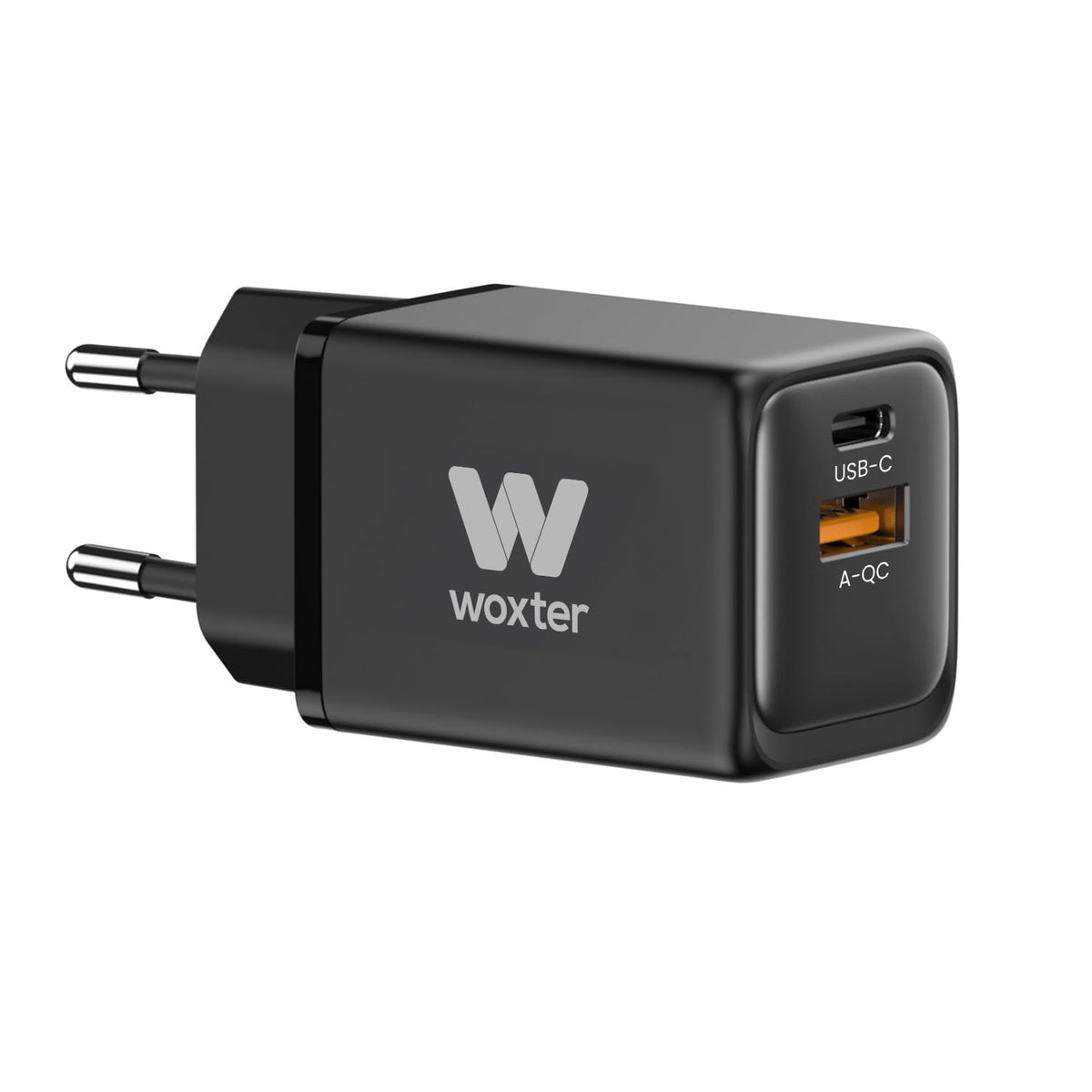 Cargador GaN de Pared Woxter PE26-175/ 1xUSB Tipo-C + Cable USB Tipo-C/ 1xUSB/ 48W