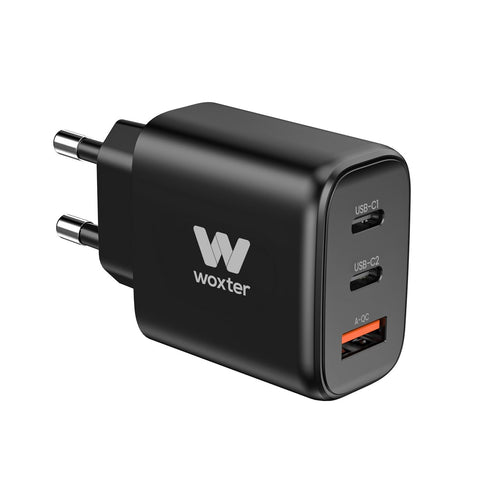 Cargador de Pared Woxter PE26-176/ 2xUSB Tipo-C + Cable USB Tipo-C/ 1xUSB/ 65W