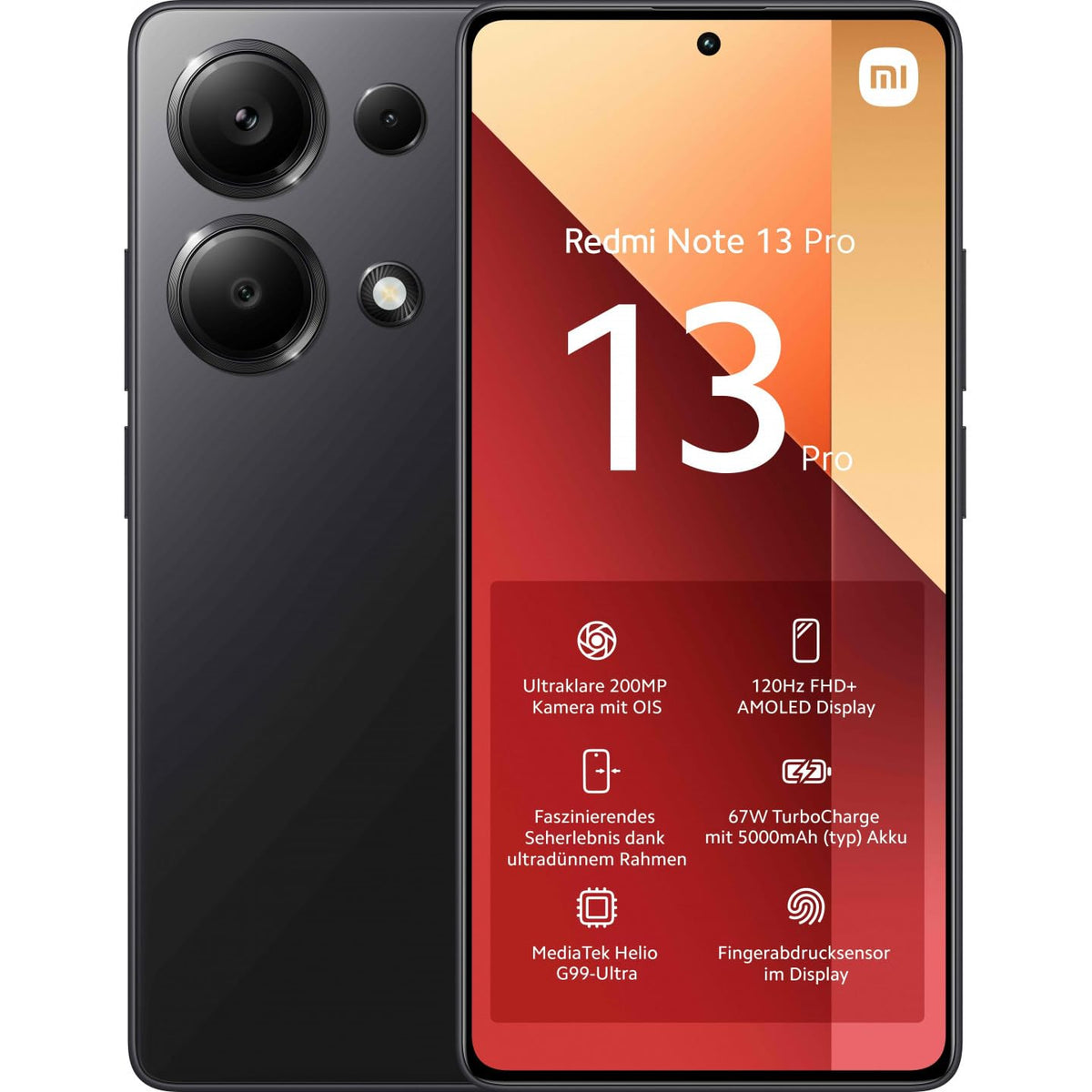 Smartphone Xiaomi Redmi Note 13 Pro NFC 8GB/ 256GB/ 6.67'/ Negro