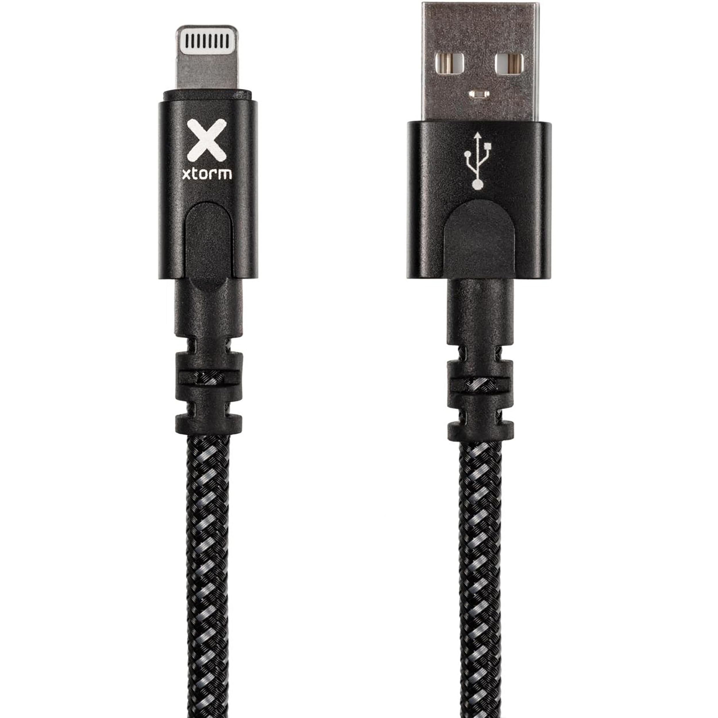 Cable USB 2.0 Lightning Xtorm CX2021/ USB Macho - Lightning Macho/ Hasta 12W/ 480Mbps/ 3m/ Negro